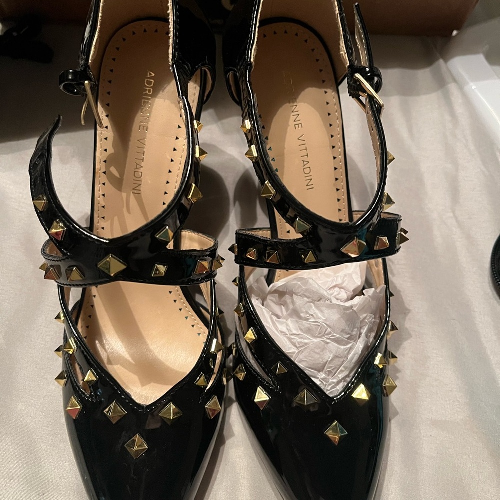 Adrienne Vittadini Black Studded Women's Shoes